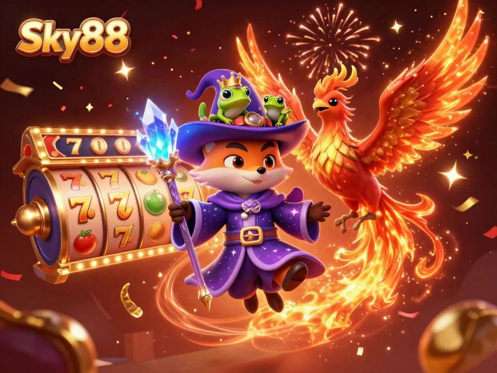 Engage with Sky88's thrilling slot reels and jackpot excitement in an enchanting casino adventure.