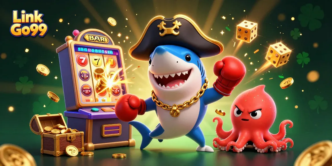 Experience thrilling action at Link Go99 with cartoon characters and casino elements exploding with fun.