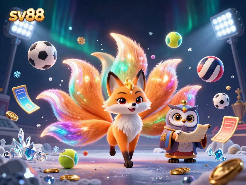 Experience exciting gambling action with sv88, featuring colorful characters and dynamic sports elements.